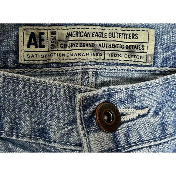 American Eagle Mens Jeans Straight Leg Light Wash Denim Size 33 X 32 - Picture 7 of 9